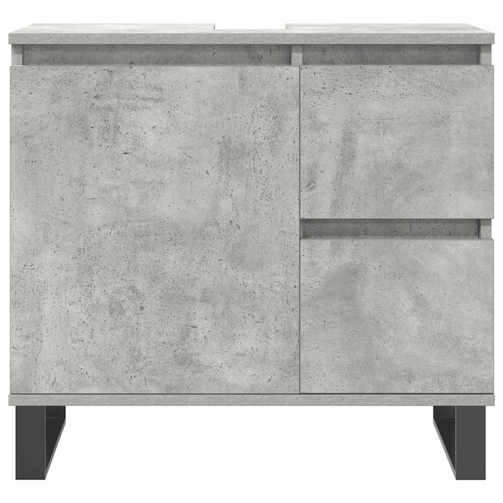 vidaXL 3-delige Badkamermeubelset bewerkt hout betongrijs - Aashly