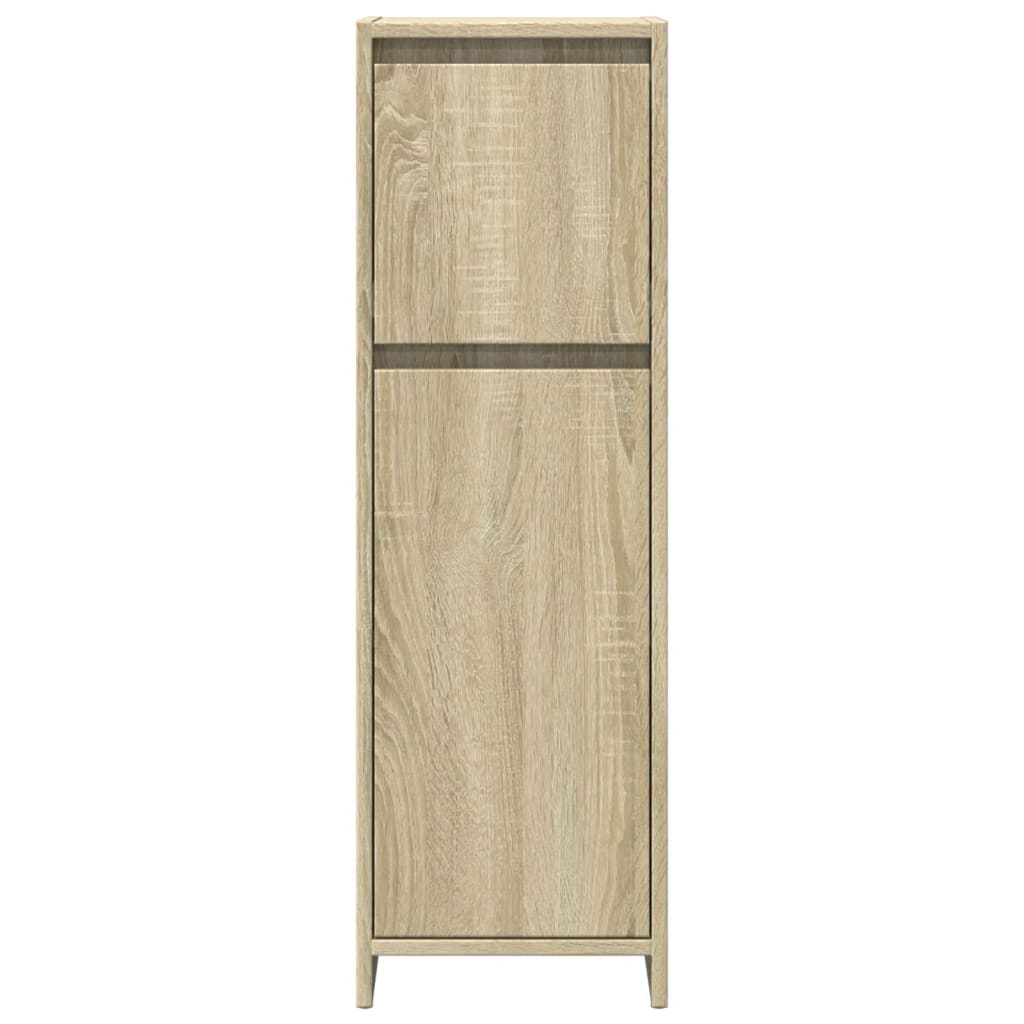 vidaXL 3-delige Badkamermeubelset bewerkt hout betongrijs - Aashly