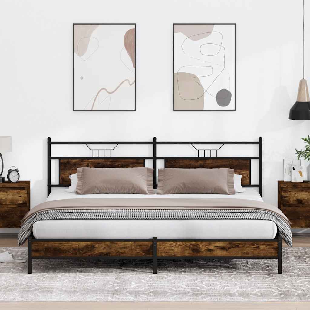 vidaXL Bedframe zonder matras hout gerookt eikenkleurig 120x190 cm