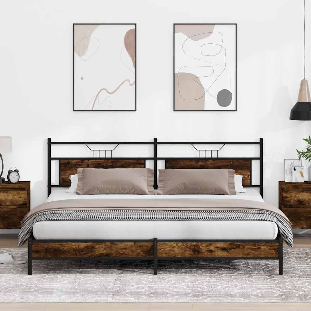 vidaXL Bedframe zonder matras hout gerookt eikenkleurig 120x190 cm