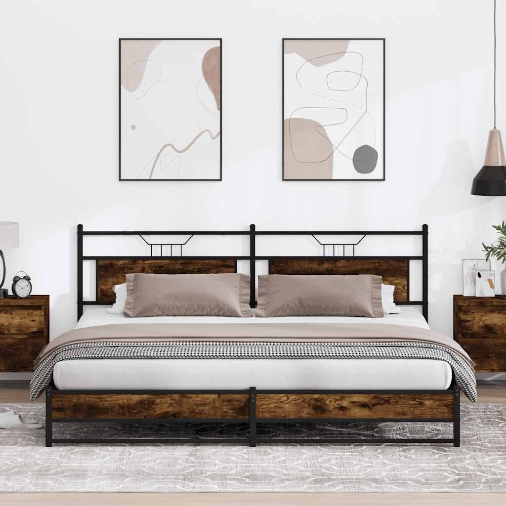 vidaXL Bedframe zonder matras hout gerookt eikenkleurig 120x190 cm