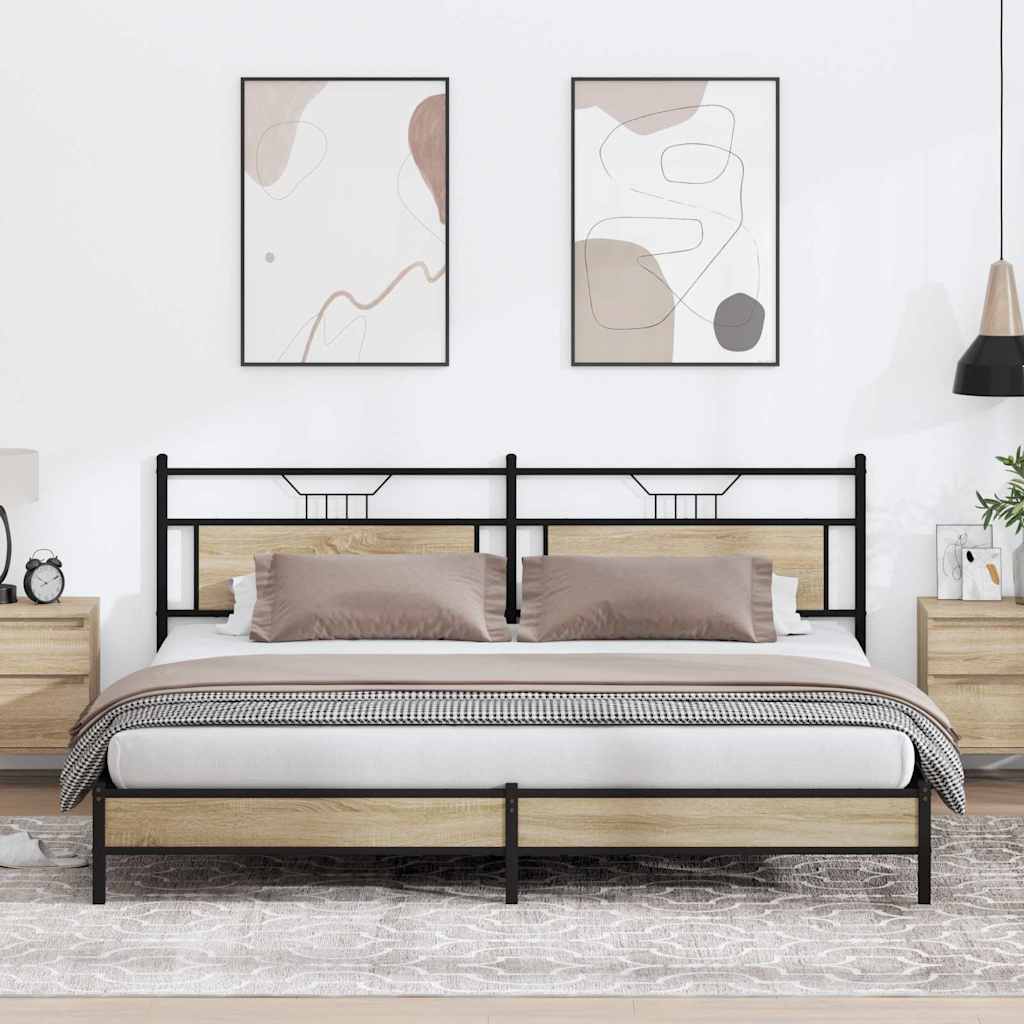 vidaXL Bedframe zonder matras hout gerookt eikenkleurig 120x190 cm