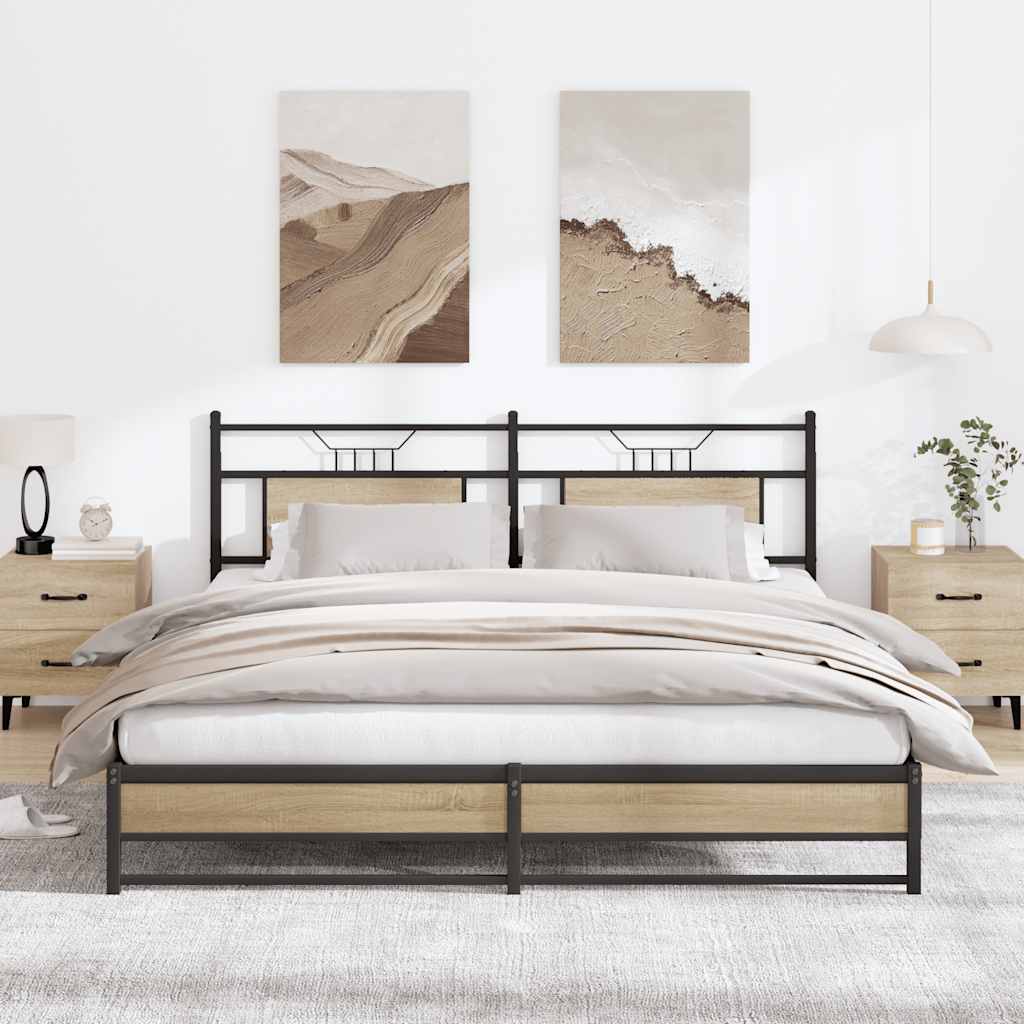 vidaXL Bedframe zonder matras hout gerookt eikenkleurig 120x190 cm