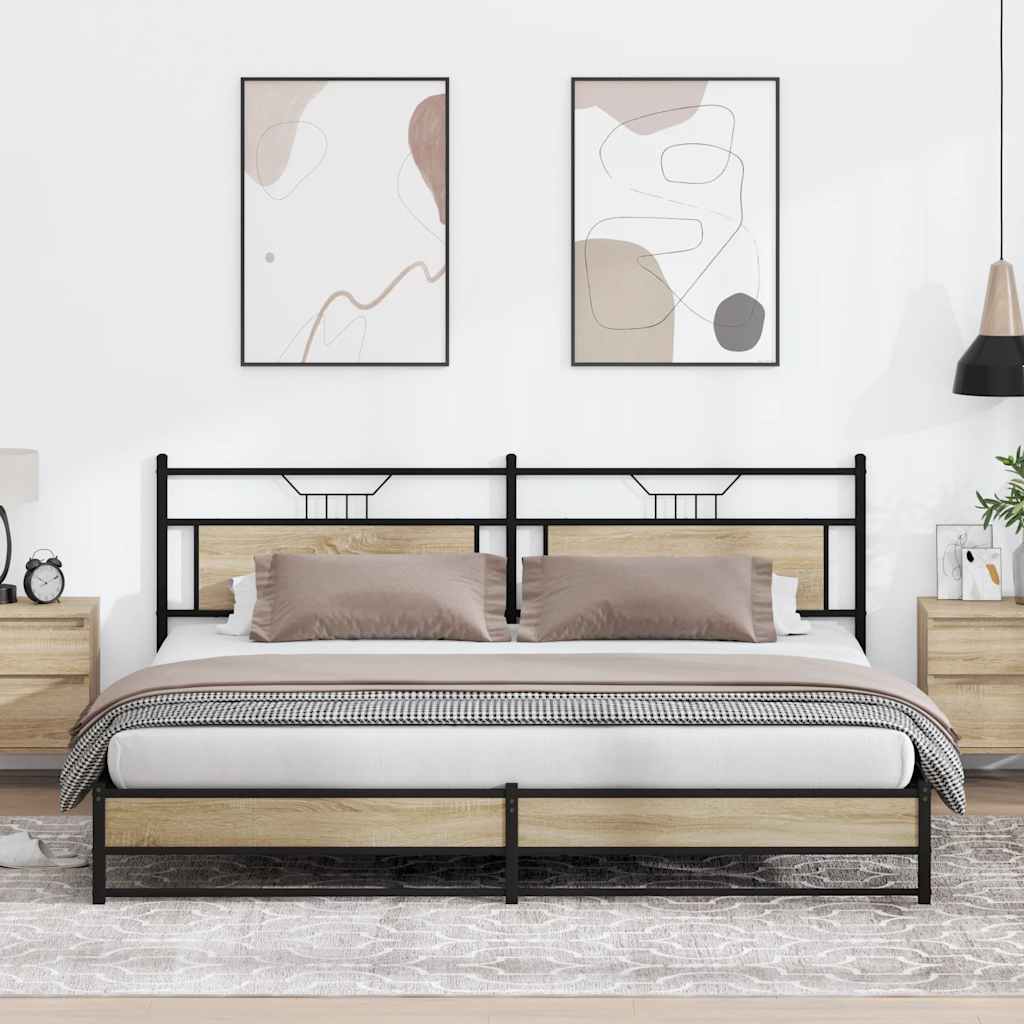 vidaXL Bedframe zonder matras hout gerookt eikenkleurig 120x190 cm