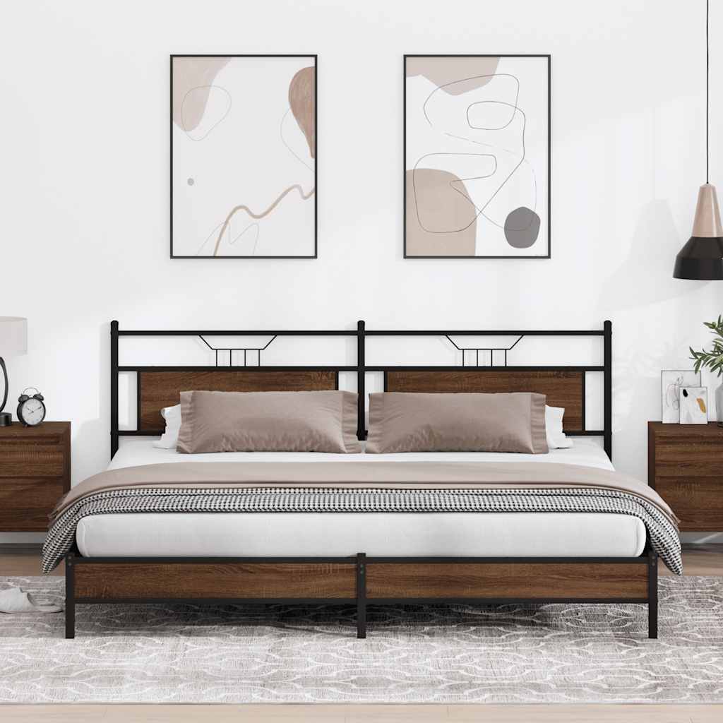 vidaXL Bedframe zonder matras hout gerookt eikenkleurig 120x190 cm