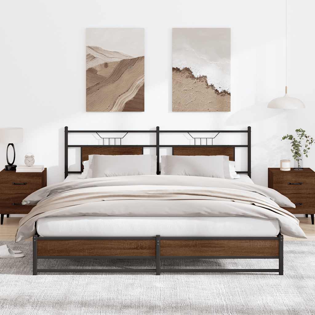 vidaXL Bedframe zonder matras hout gerookt eikenkleurig 120x190 cm