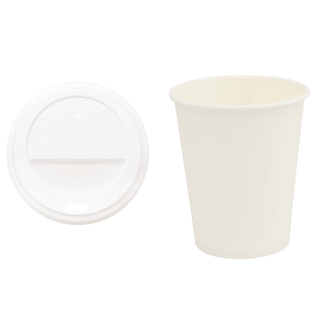 vidaXL Paper Coffee Cups with Lids 1000 pcs 12oz 300 ml