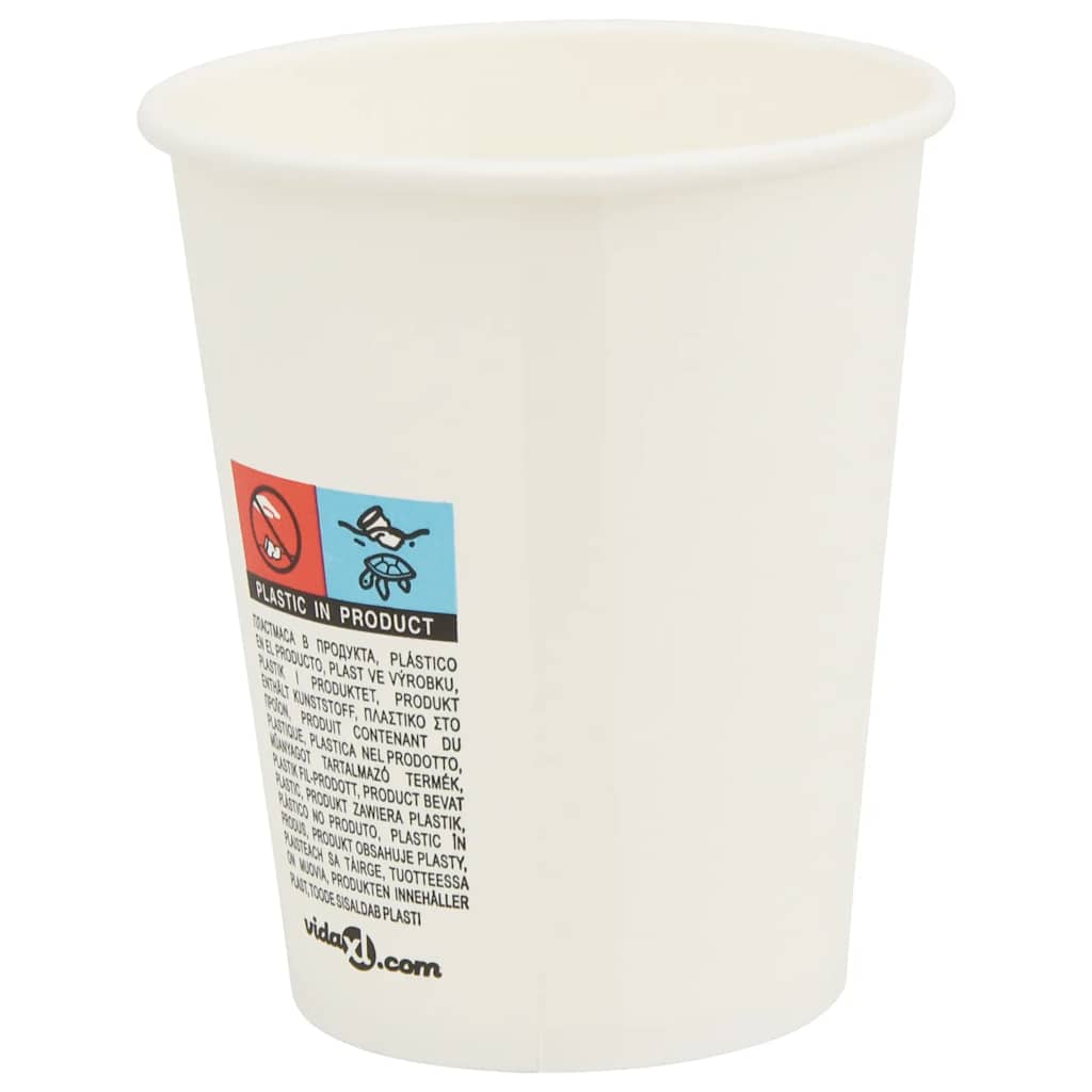 vidaXL Paper Coffee Cups with Lids 1000 pcs 12oz 300 ml