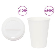 vidaXL Paper Coffee Cups with Lids 1000 pcs 12oz 300 ml