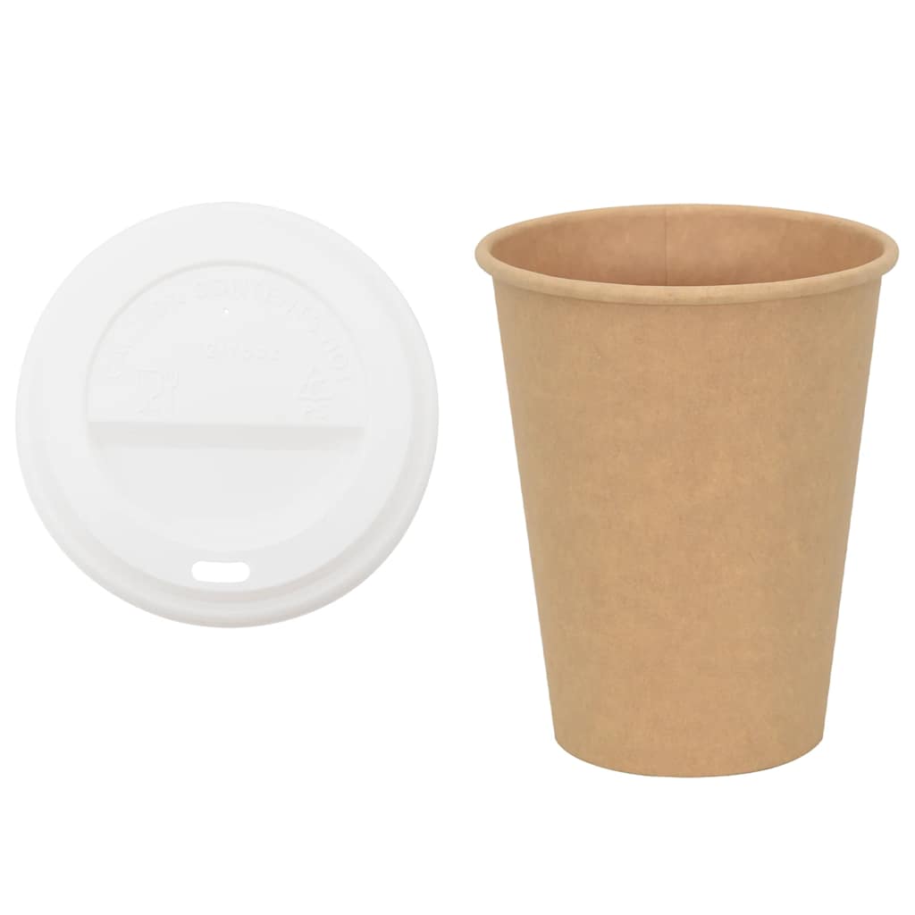 vidaXL Papieren koffiekopjes met deksel 1000 st 8oz 200 ml