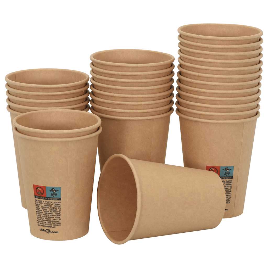 vidaXL Papieren koffiekopjes met deksel 1000 st 8oz 200 ml