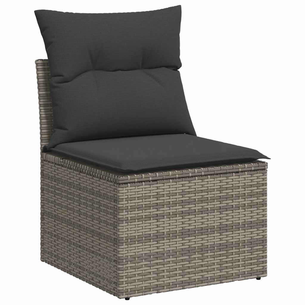 vidaXL 6-delige Loungeset met kussens poly rattan zwart