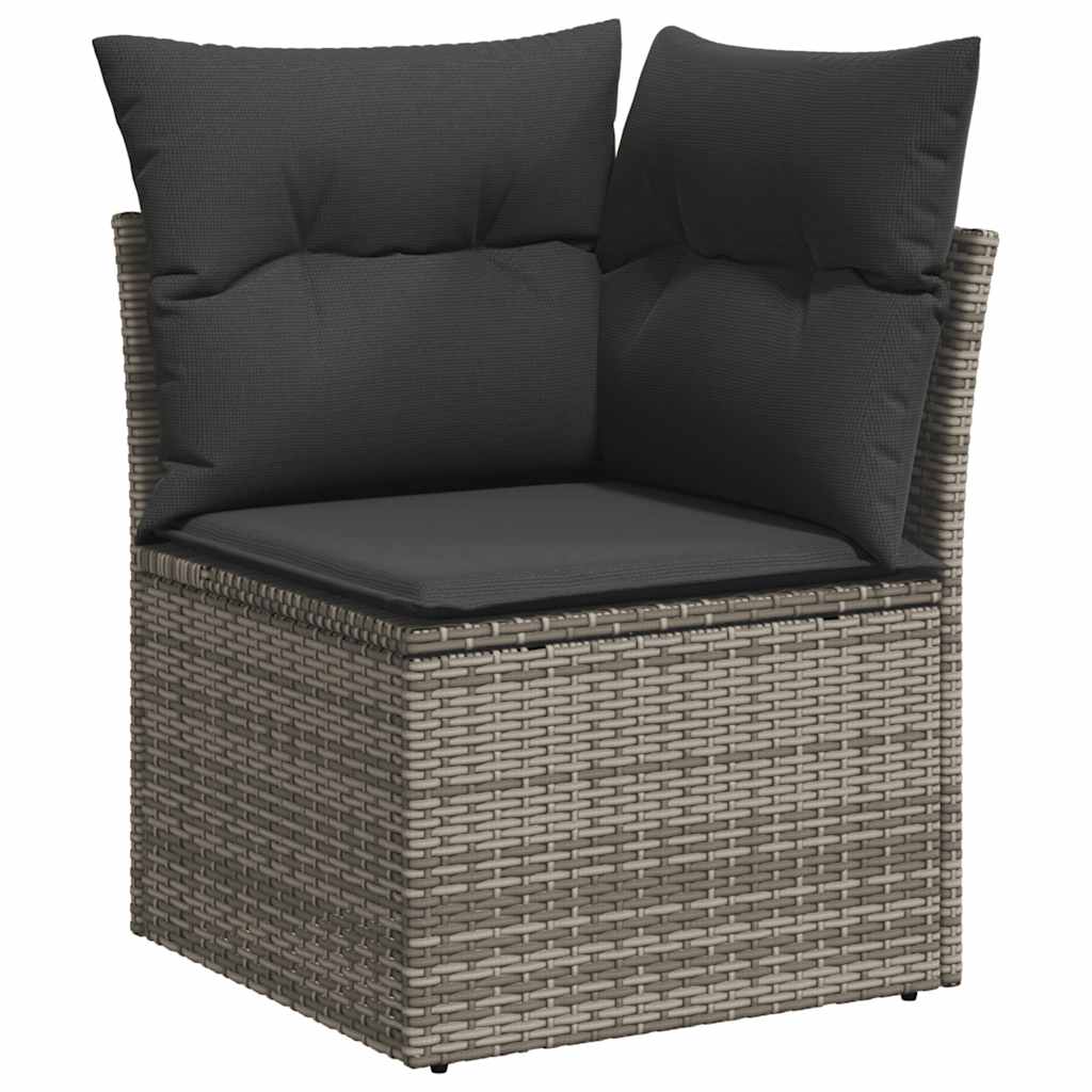 vidaXL 6-delige Loungeset met kussens poly rattan zwart