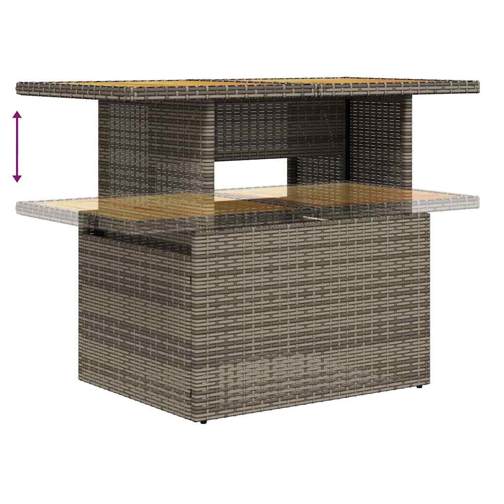 vidaXL 6-delige Loungeset met kussens poly rattan zwart