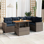 vidaXL 6-Piece Lounge Set with Cushions Poly Rattan Grey