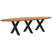 vidaXL Eettafel 280x120x74 cm ovaal massief eikenhout lichtbruin