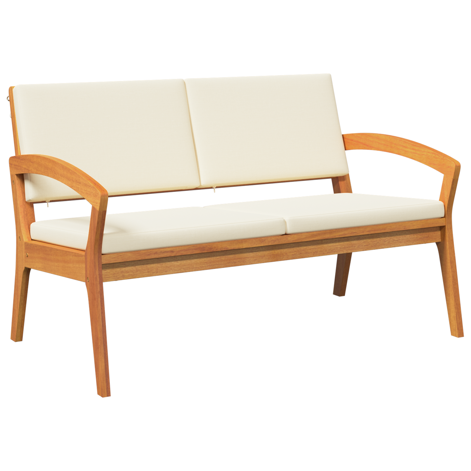 vidaXL 4-delige bistroset met kussens van massief acaciahout