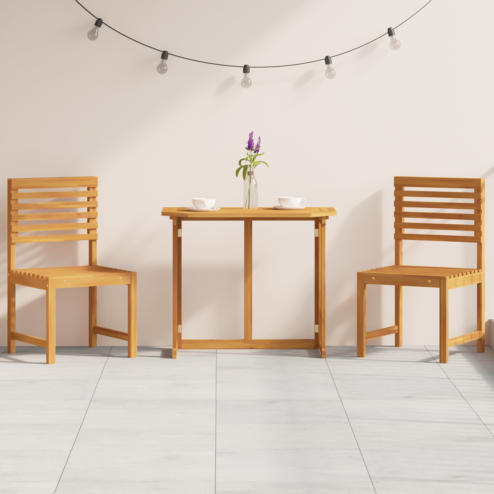 vidaXL 3-delige Tuinbistroset massief acaciahout