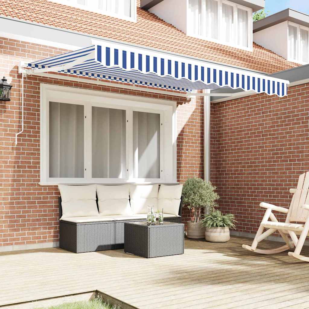 vidaXL Automatische Uittrekbare Zonwering in Geel en Wit, 300 x 200 cm