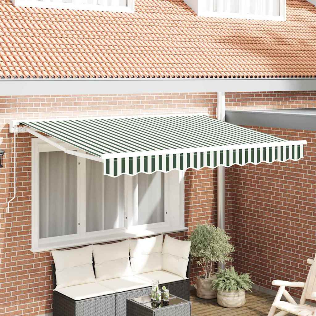 vidaXL Automatische Uittrekbare Zonwering in Geel en Wit, 300 x 200 cm
