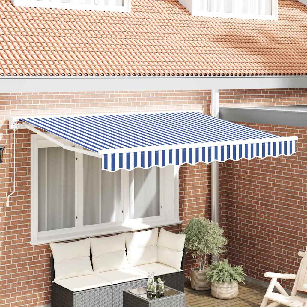vidaXL Automatische Uittrekbare Zonwering in Geel en Wit, 300 x 200 cm