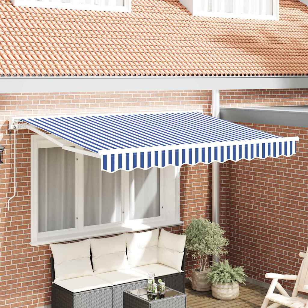 vidaXL Automatische Uittrekbare Zonwering in Geel en Wit, 300 x 200 cm