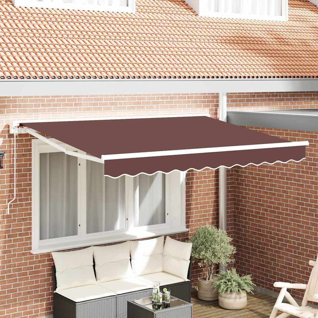 vidaXL Automatische Uittrekbare Zonwering in Geel en Wit, 300 x 200 cm