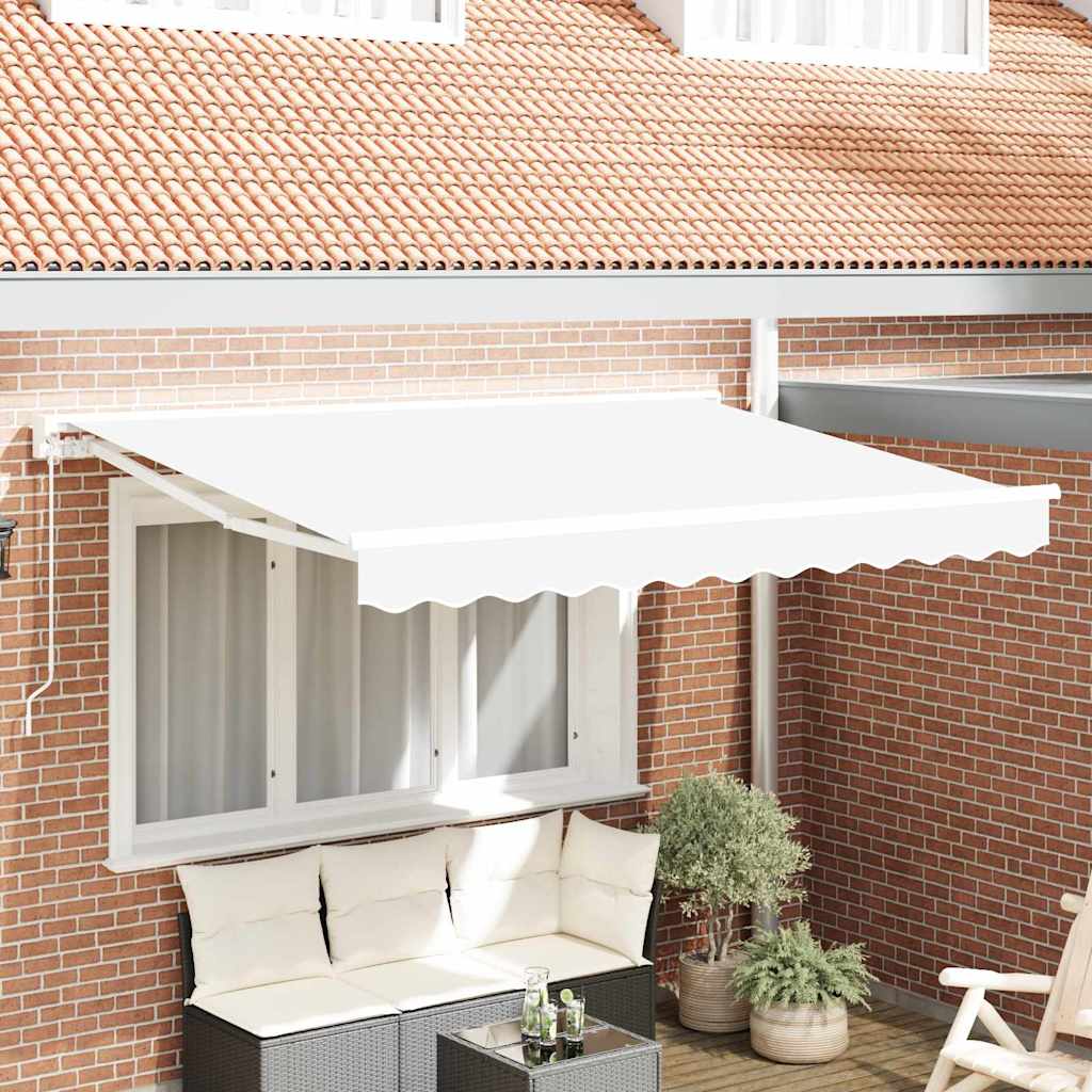 vidaXL Automatische Uittrekbare Zonwering in Geel en Wit, 300 x 200 cm