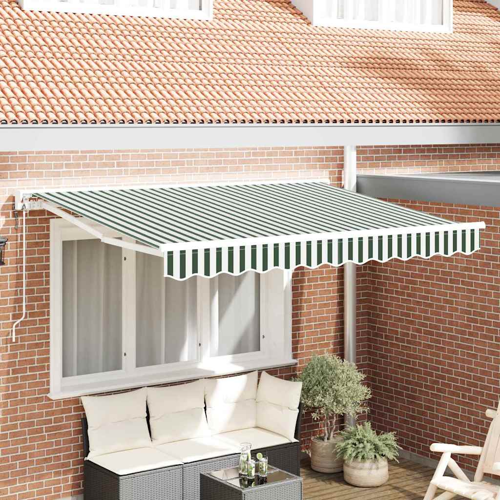 vidaXL Automatische Uittrekbare Zonwering in Geel en Wit, 300 x 200 cm