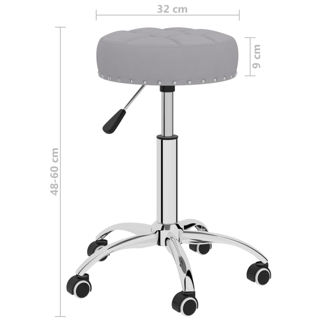 vidaXL Eetkamerstoelen 2 st draaibaar stof grijs