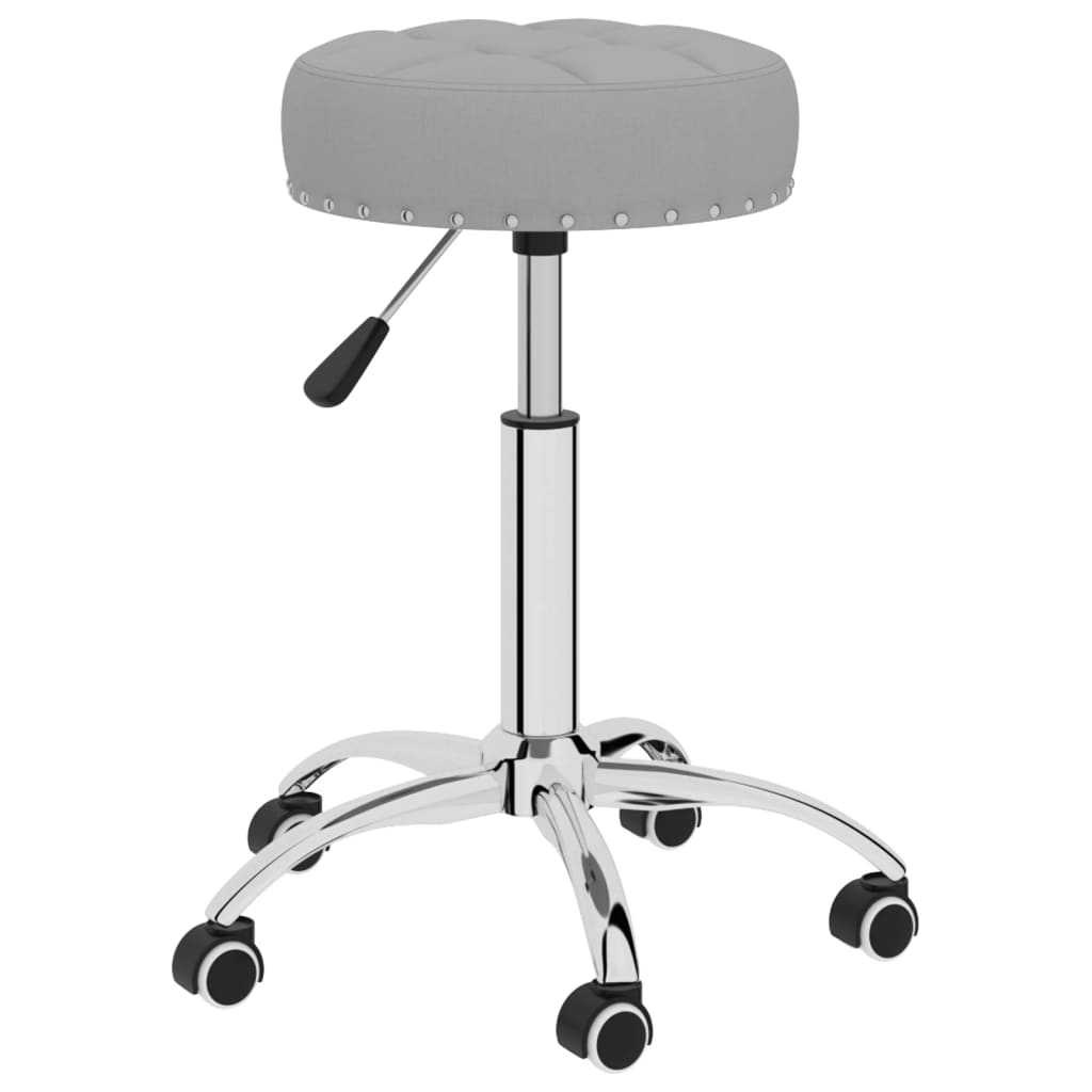 vidaXL Eetkamerstoelen 2 st draaibaar stof grijs