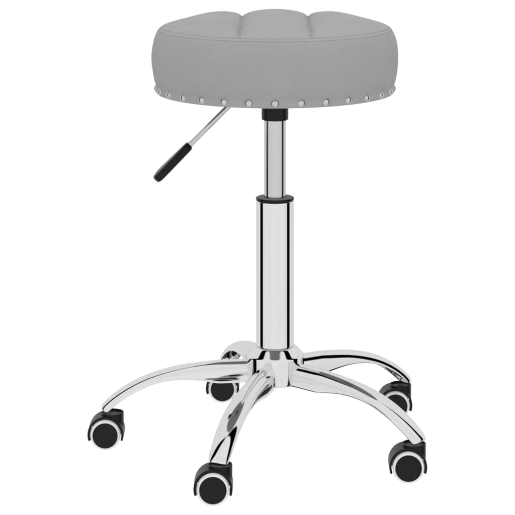 vidaXL Eetkamerstoelen 2 st draaibaar stof grijs