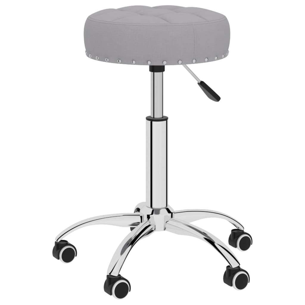 vidaXL Eetkamerstoelen 2 st draaibaar stof grijs