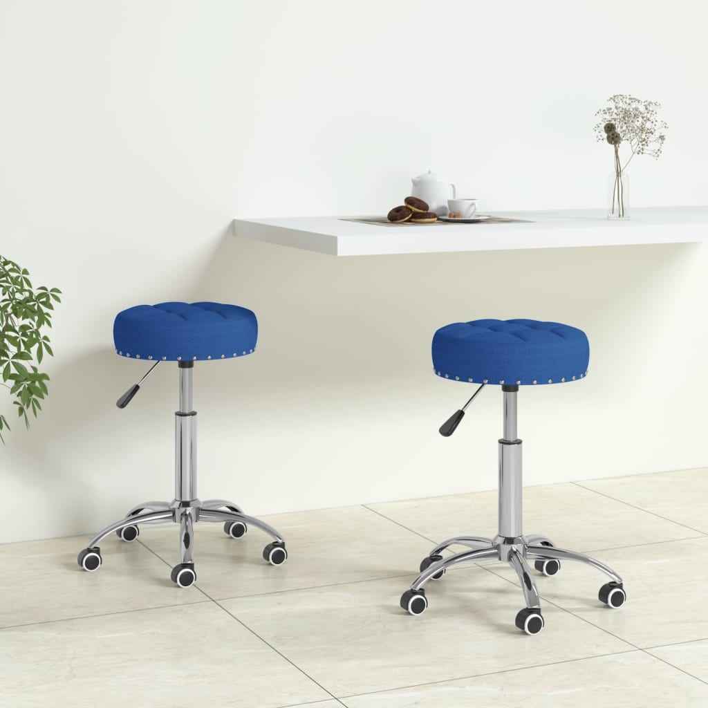 vidaXL Eetkamerstoelen 2 st draaibaar stof grijs