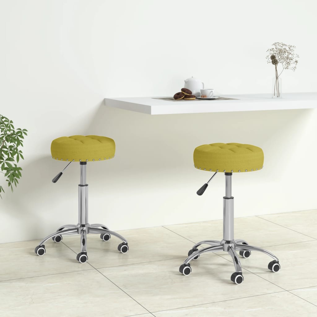 vidaXL Eetkamerstoelen 2 st draaibaar stof grijs