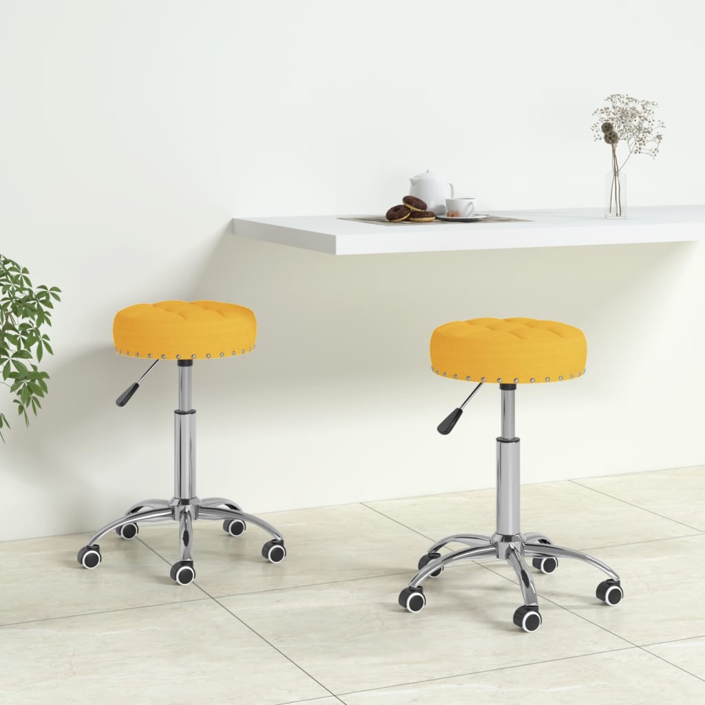 vidaXL Eetkamerstoelen 2 st draaibaar stof grijs
