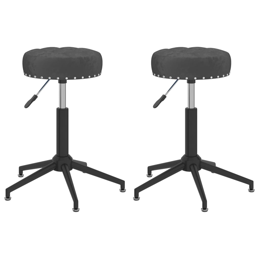 vidaXL Eetkamerstoelen 2 st draaibaar fluweel zwart