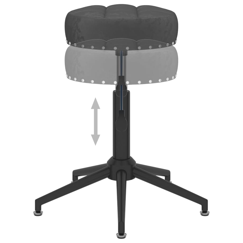 vidaXL Eetkamerstoelen 2 st draaibaar fluweel zwart