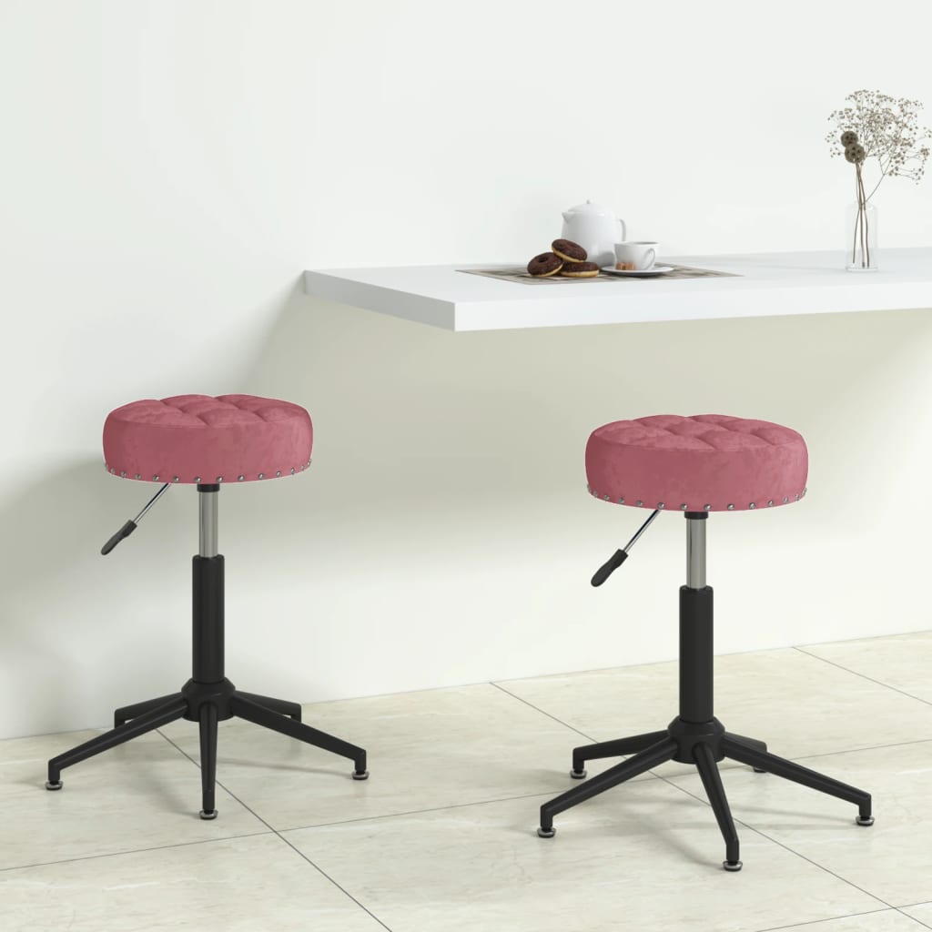 vidaXL Eetkamerstoelen 2 st draaibaar fluweel zwart