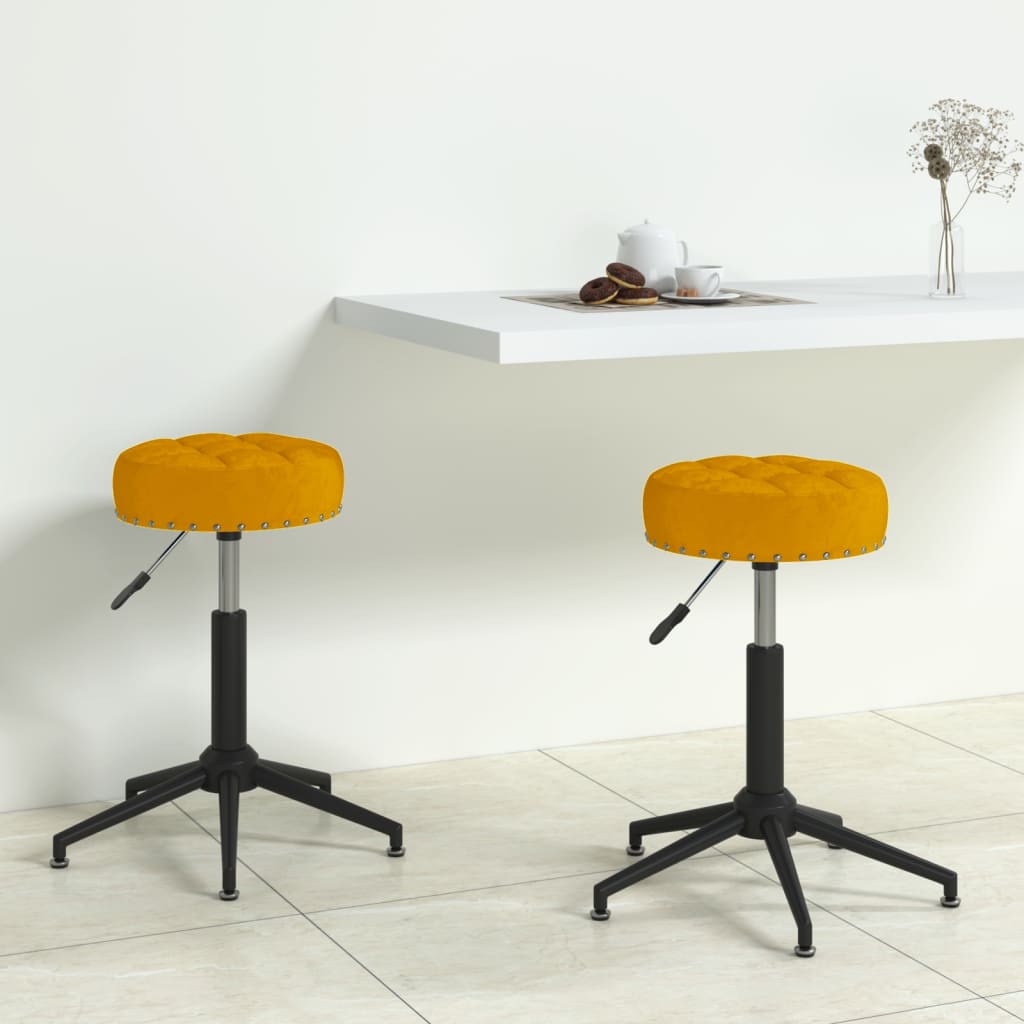 vidaXL Eetkamerstoelen 2 st draaibaar fluweel zwart