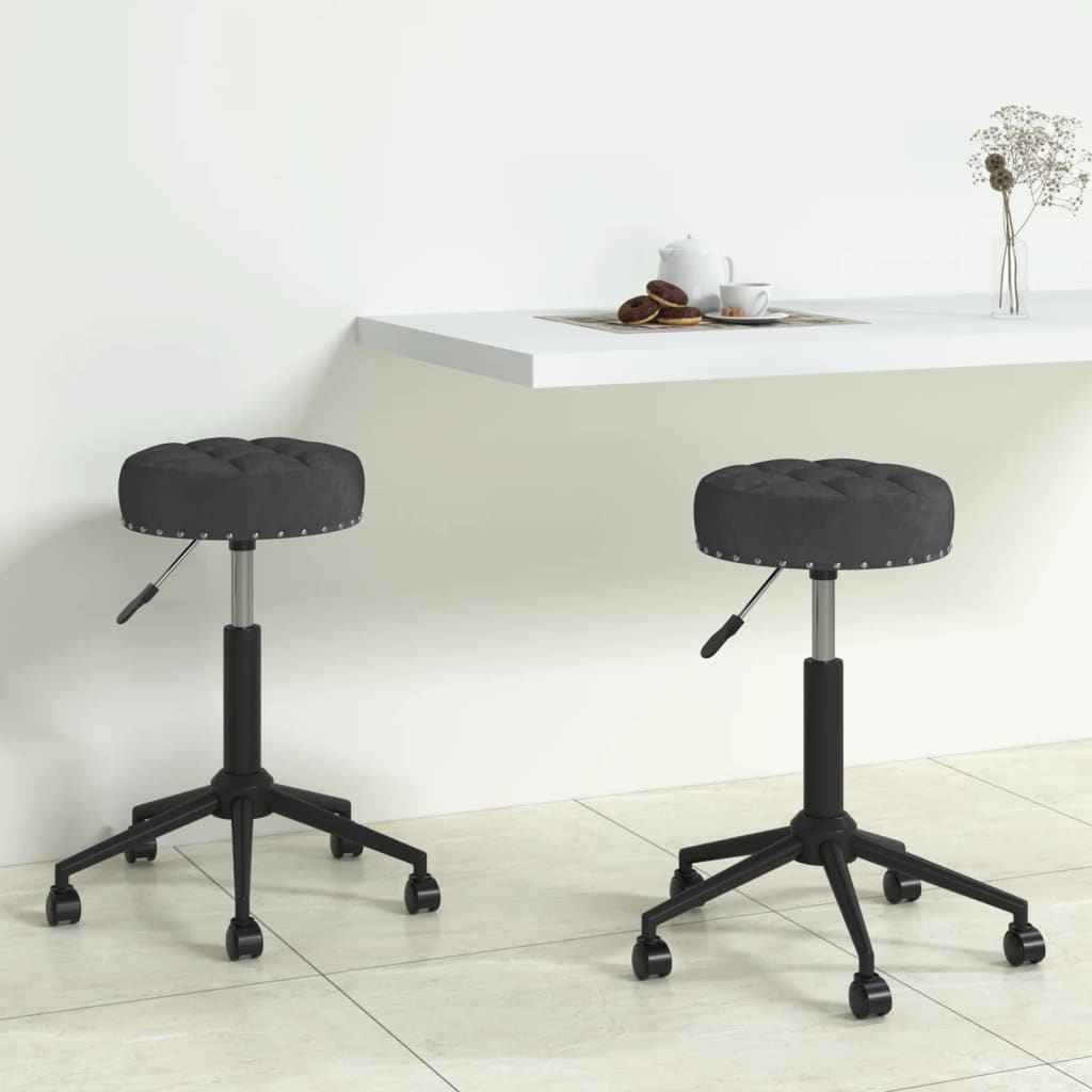 vidaXL Eetkamerstoelen 2 st draaibaar fluweel zwart