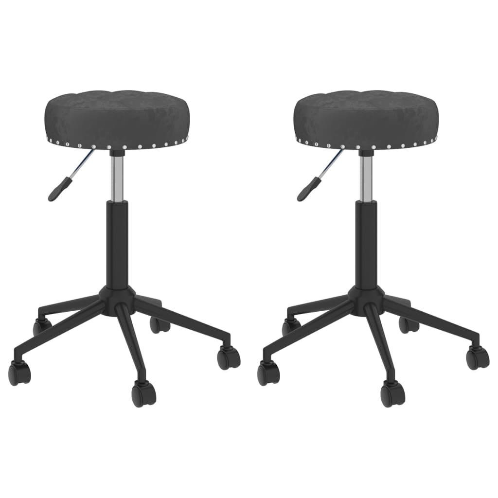 vidaXL Eetkamerstoelen 2 st draaibaar fluweel zwart