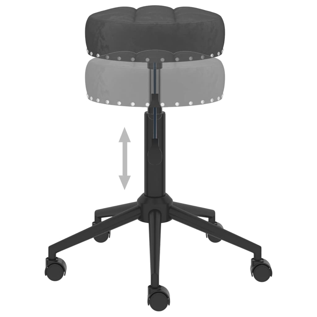 vidaXL Eetkamerstoelen 2 st draaibaar fluweel zwart