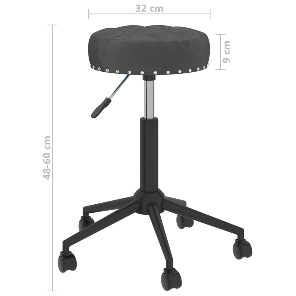 vidaXL Eetkamerstoelen 2 st draaibaar fluweel zwart