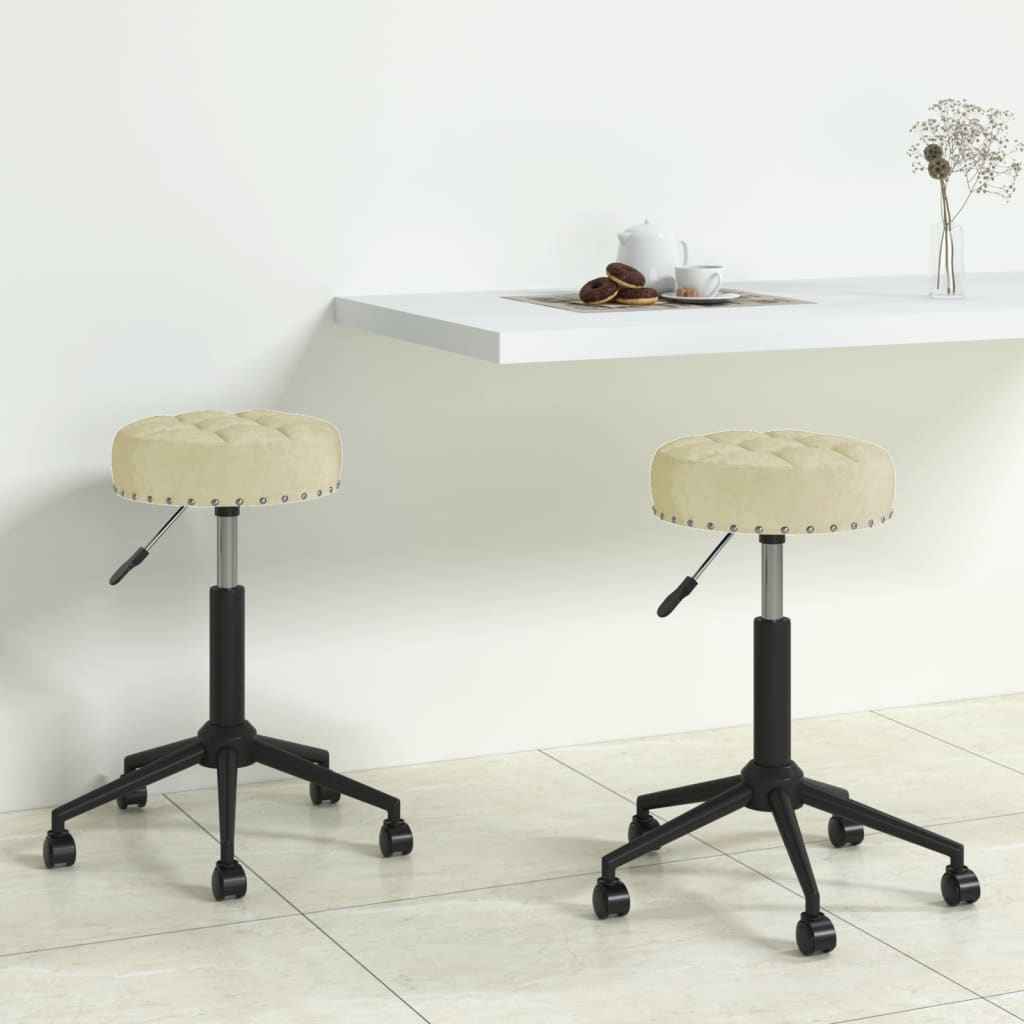 vidaXL Eetkamerstoelen 2 st draaibaar fluweel zwart