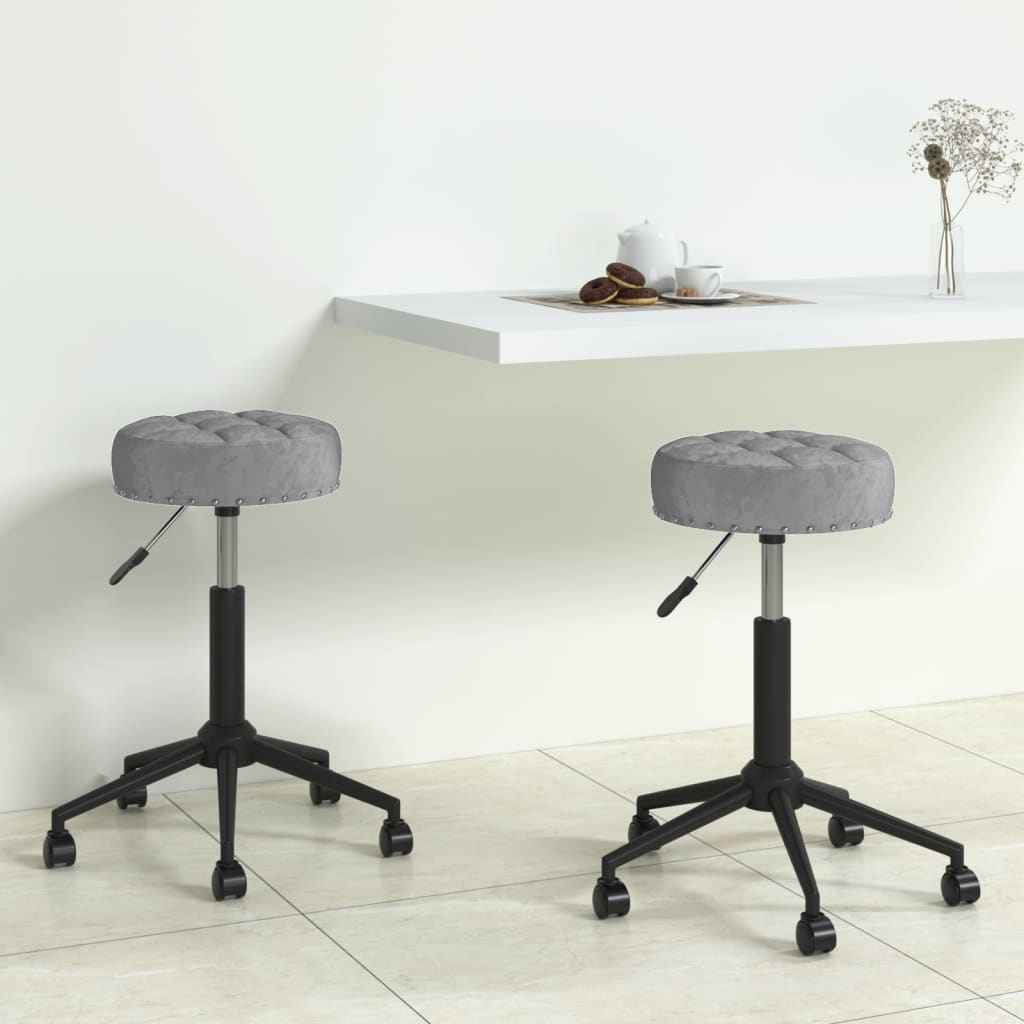 vidaXL Eetkamerstoelen 2 st draaibaar fluweel zwart