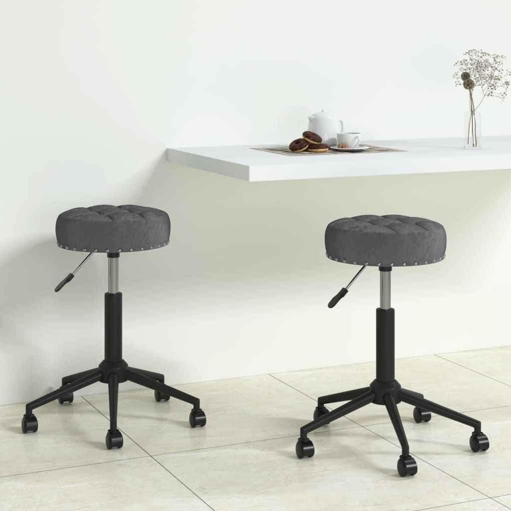 vidaXL Eetkamerstoelen 2 st draaibaar fluweel zwart