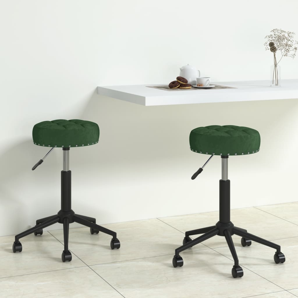vidaXL Eetkamerstoelen 2 st draaibaar fluweel zwart