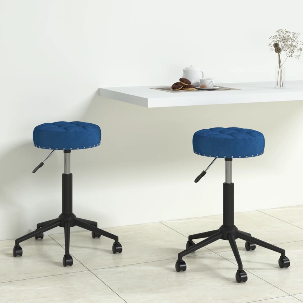 vidaXL Eetkamerstoelen 2 st draaibaar fluweel zwart