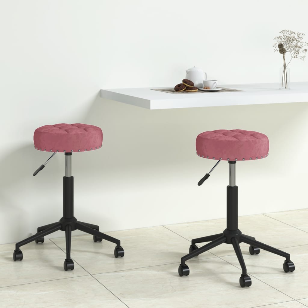 vidaXL Eetkamerstoelen 2 st draaibaar fluweel zwart